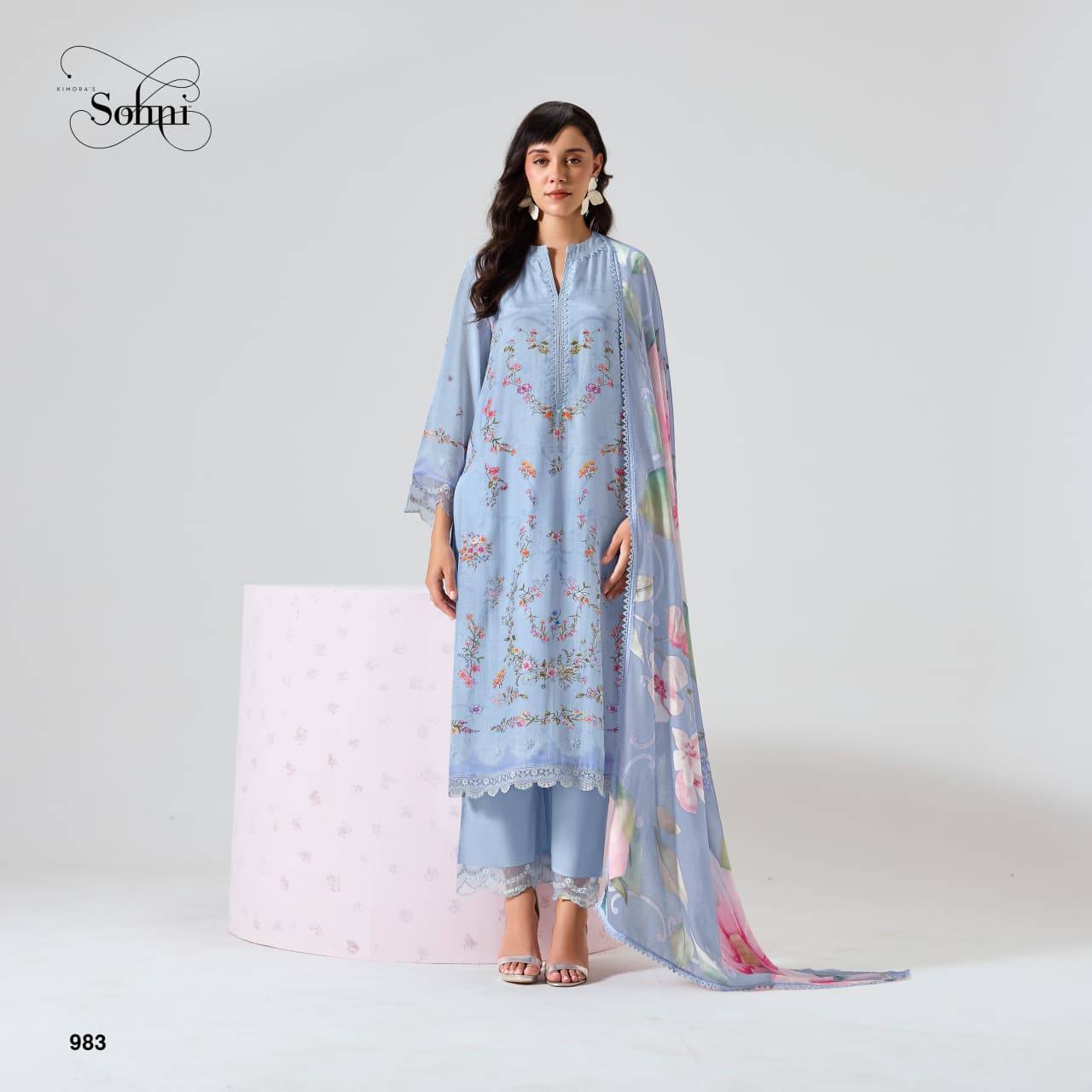 Nigaar By Kimora suit 981 to 984 Series Stylish Beautiful Colourful Rayon Dresses At Wholesale Price